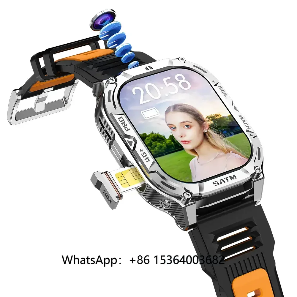 

Waterproof 4G Video Call WIFI GPS NFC Android Smart Watches B25 With Sim Card