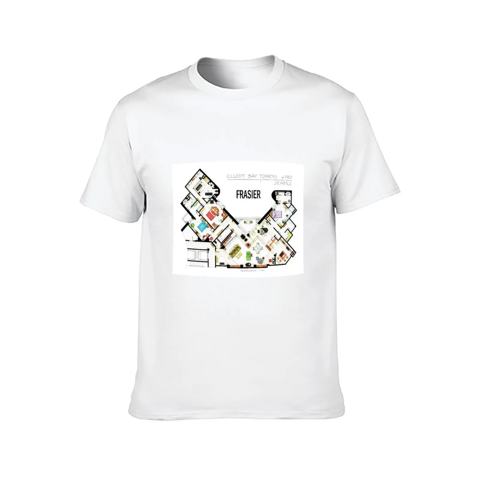 Frasier Apartment Floorplan T-Shirt anime tshirt t shirts for man slim fit T-Shirt