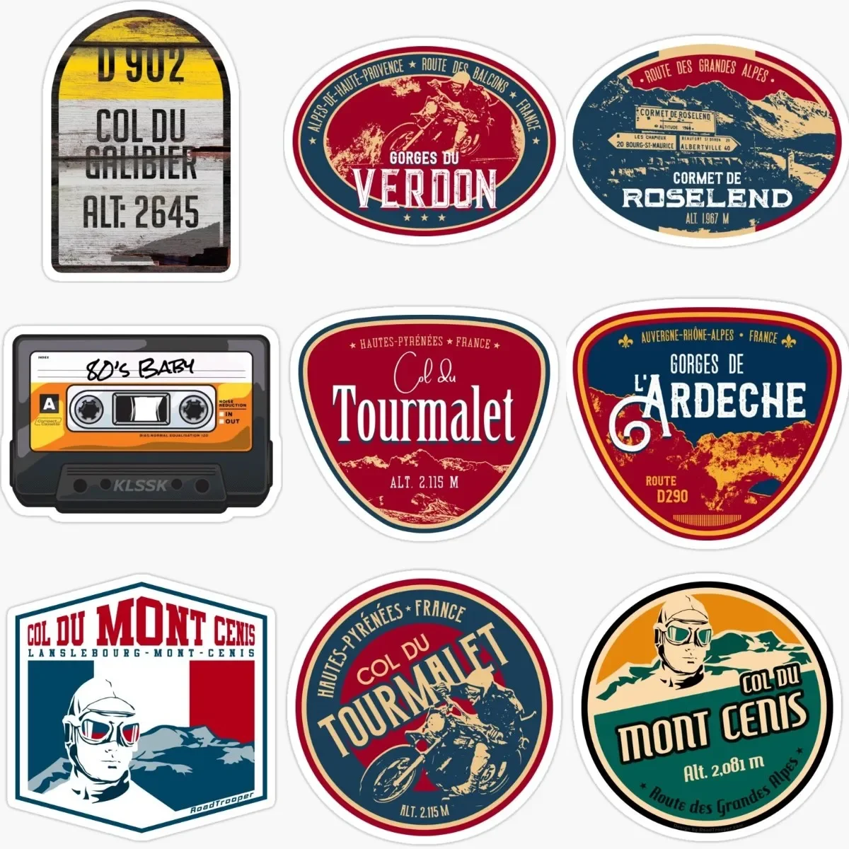 

Creative France Off Road Motorcycle Cycle Competition Old School Badge Sticker for Decorate Car Van Wall Truck Bicycle Off-road