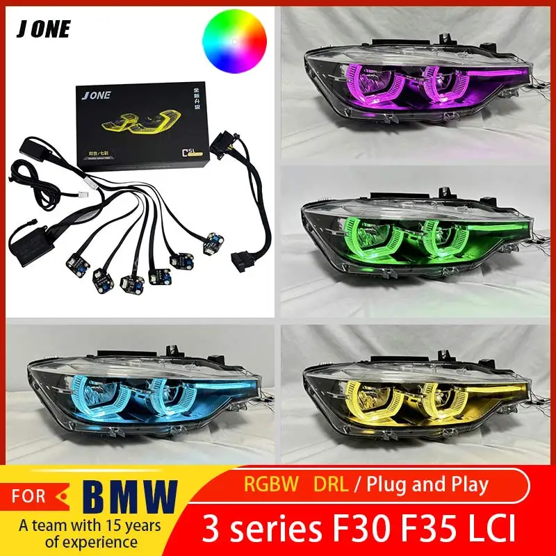 2012-2019 for BMW 3 Series F30 F35 F35 F34 LCI RGBW DRL yellow red blue amber daytime running lights angel eye light panel