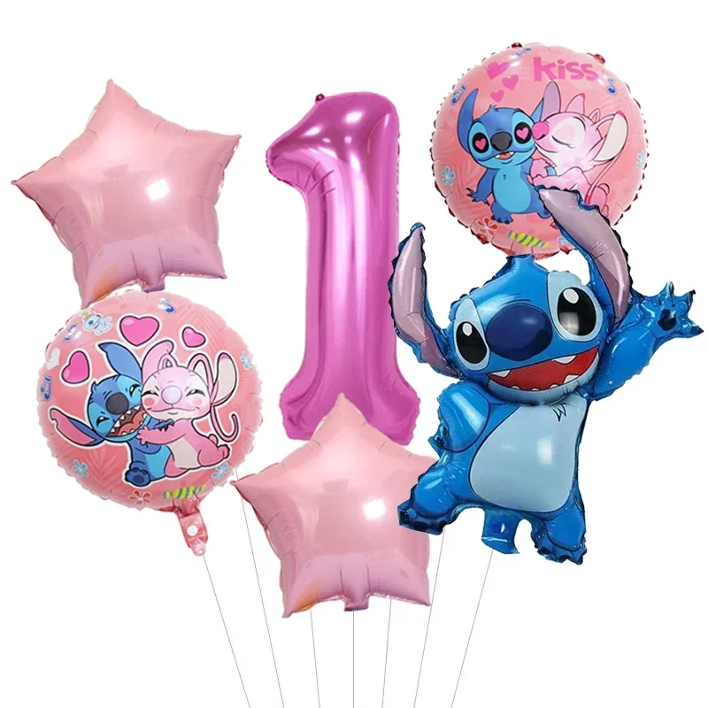 Ensemble de ballons numérotés Disney CAN O & Stitch, décorations de fête préChristophe, cadeaux de jouets pour enfants, fête d\'anniversaire, 6