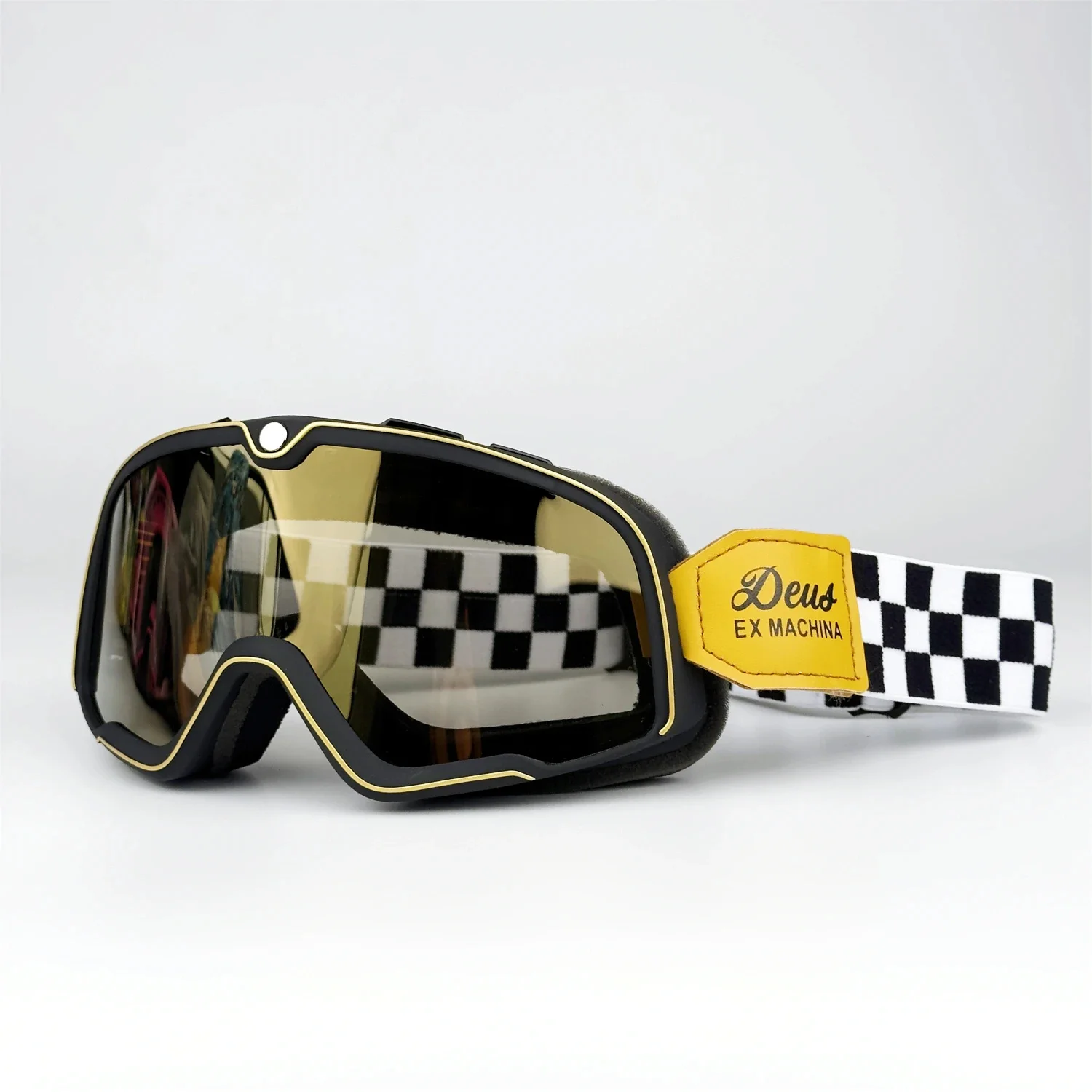 Retro Motorcycle Goggles - Vintage Style, UV Protection, Anti-Fog, TPU Frame, Cafe Racer, Adjustable Strap, Classic Biker