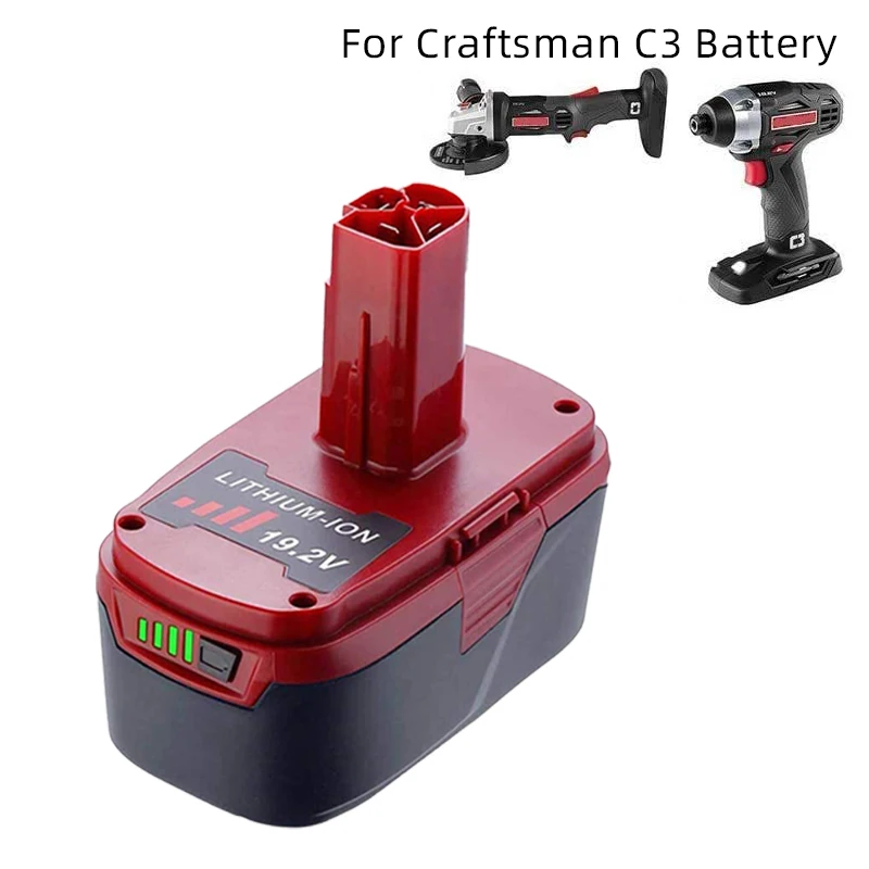 

Replacement for Craftsman C3 Battery 6000mAh 19.2V Rechargeable Li-ion Cells for 115410 10126 11541 11543 11570 11576 11578