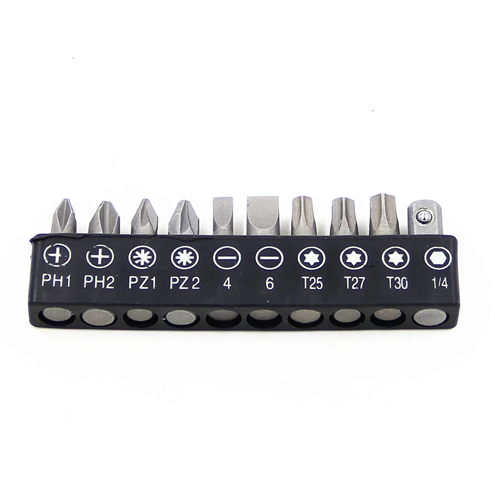 L-shaped 1/4 Hexagonal Screwdriver Bit 90 Degree Double Head Handle Black 6.35 Wrench 10pc Black Tape Screwdriver Bit Tool Set