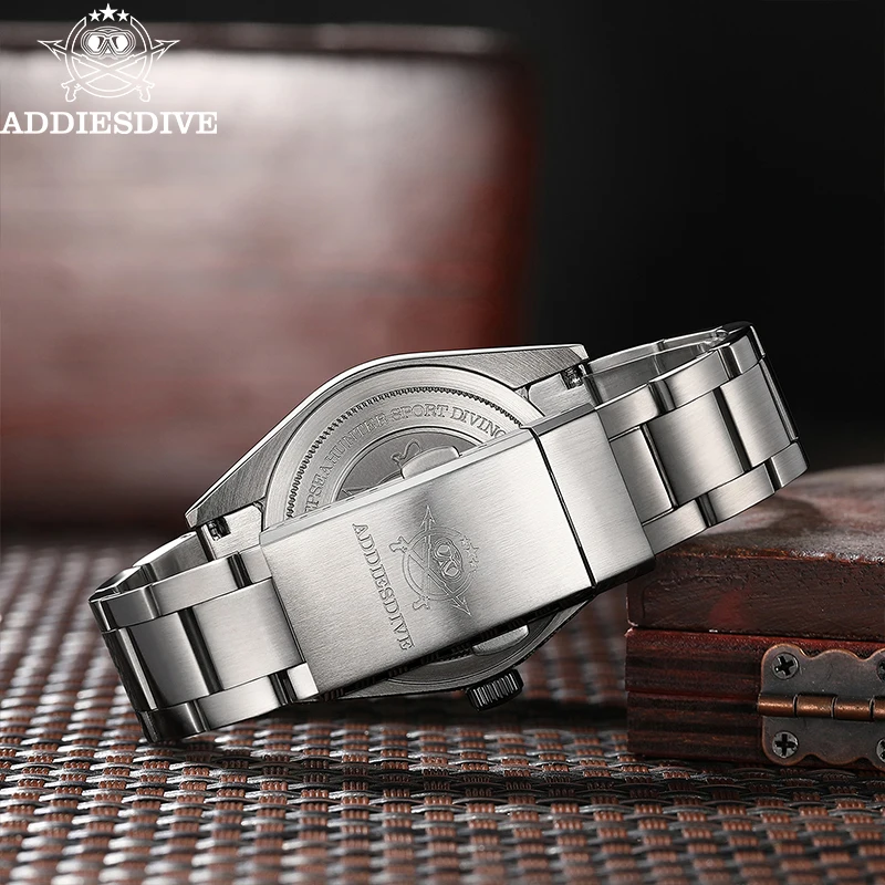 Addiesdive 36 مللي متر موضة ساعات الغوص VH31 حركة الرجال ساعة كوارتز فاخرة الياقوت الزجاج مضيئة 100 متر مقاوم للماء ساعة رياضية #5