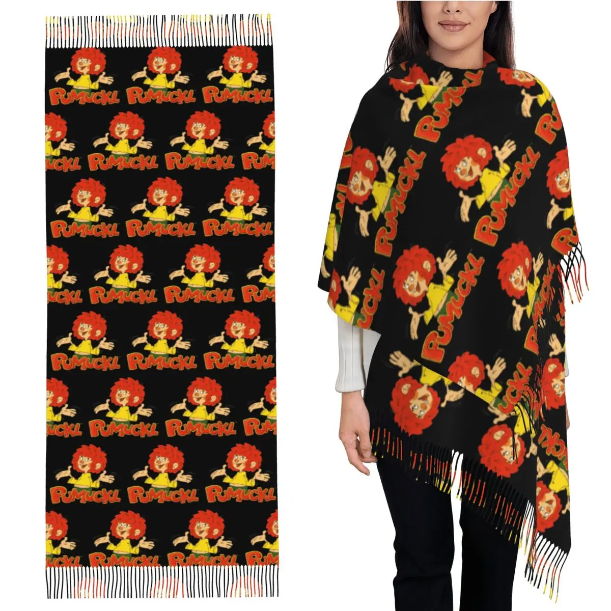 

Pumuckl Scarf Tassel Scarves for Women Soft Warm Shawls and Wraps Large Fall Winter Shawl Wrap