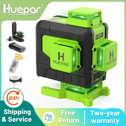 Huepar 16 lines 4D Cross Line Laser Level Green Beam Line With Li-ion battery For Tiles Floor Multifunction & Remote Control