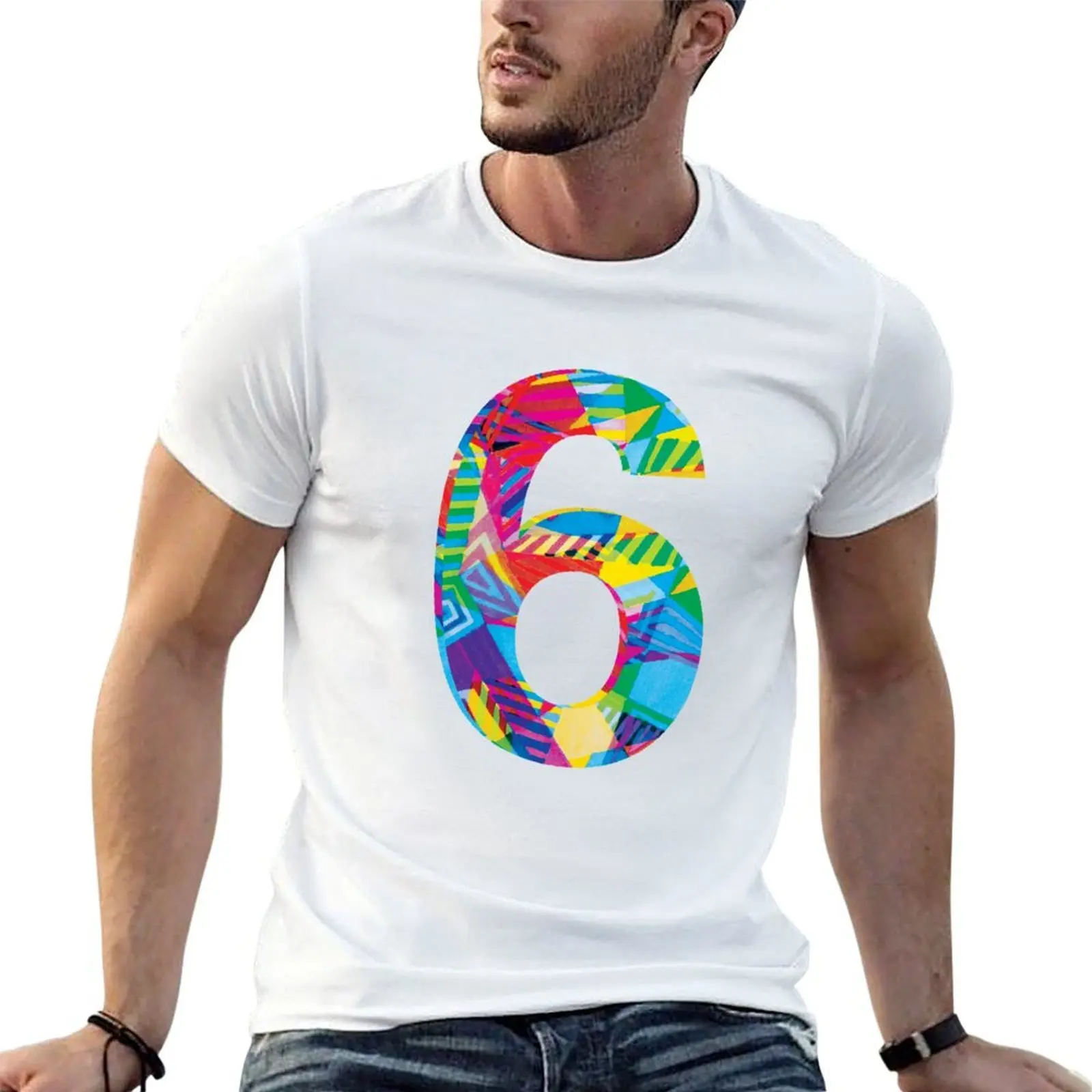 Number 6 T-Shirt mens graphic t shirts man t shirt summer t shirts for man graphic vintage T-shirt