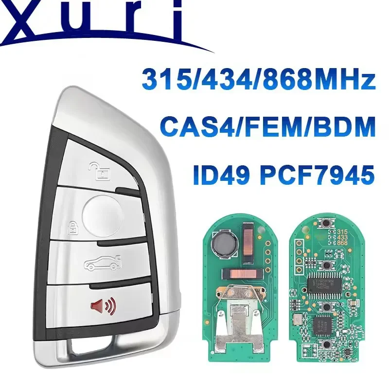 

Xuri Smart Remote Key 315/433/868Mhz ID49 PCF7945 Promixity Keyless Go For BMW CAS4 CAS4+ F FEM System 5 7 Series X5 X6 2014+