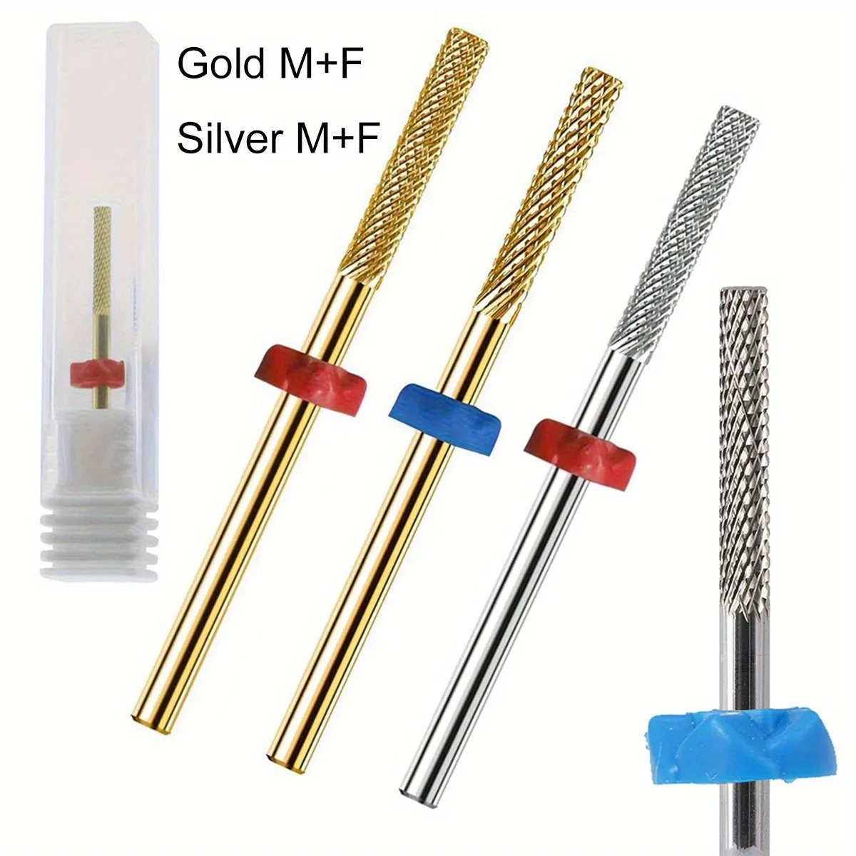 1/2PCS Silver Gold Professional Carbide Nail Drill Bits Cuticle Drill Bits Electric Cuticle Remover For Nail Cleaning Manicure
