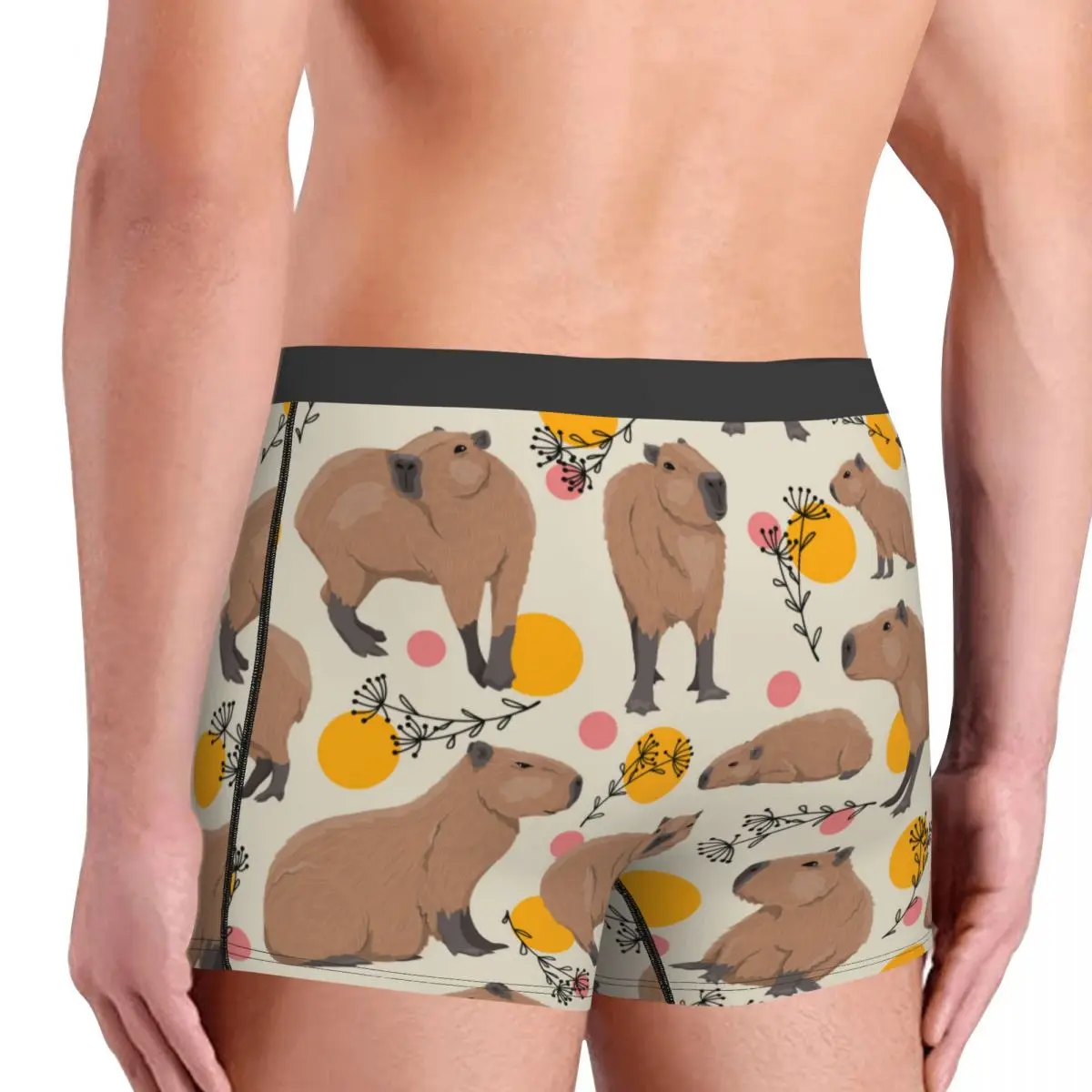 Mens Capybara Underwear Wild Animals of South America Novelty Boxer Shorts Panties Homme Soft Underpants Mens Underwear