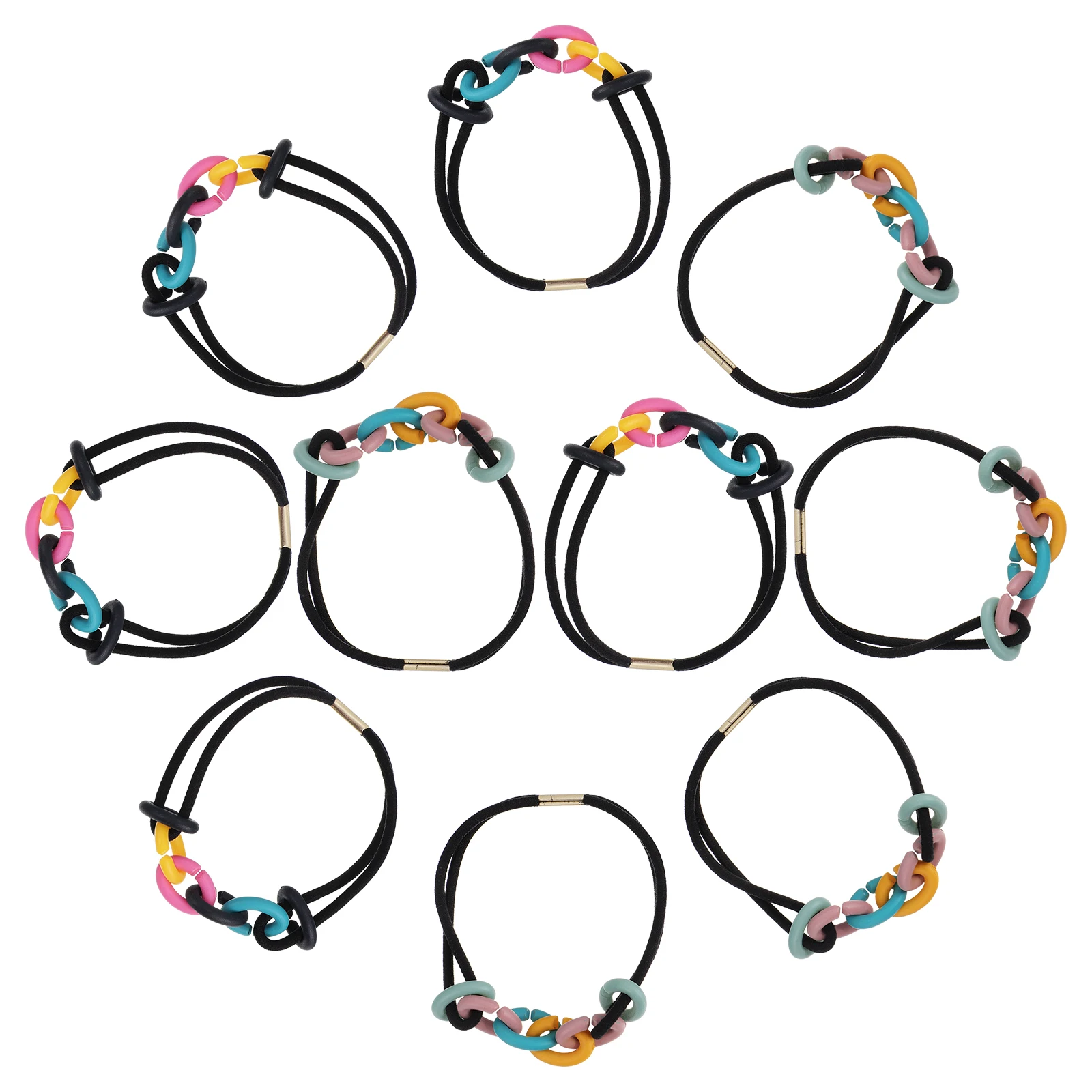 

10 Pcs Colorful Hair Rings Elastic Coils s Ponytail Holders Durable Waterproof Stylish Hair Accessories Hairb Bracelet