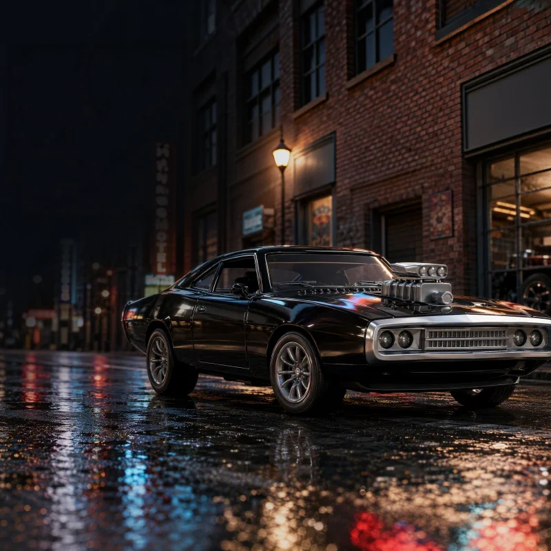 1/36 American muscle car alloy model, retro two-door sports car rewind die-casting toy, equipped with exposed engine and removab