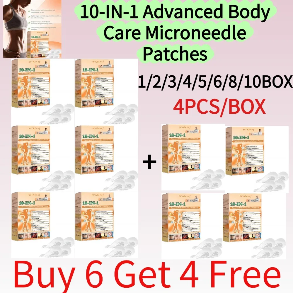 1/2/3/4/5/6/8/10box(Buy 6 Get 4 Free)10-IN-1 Advanced Body Care Microneedle Patches Nano Slimming Patches Body Shaping Patches