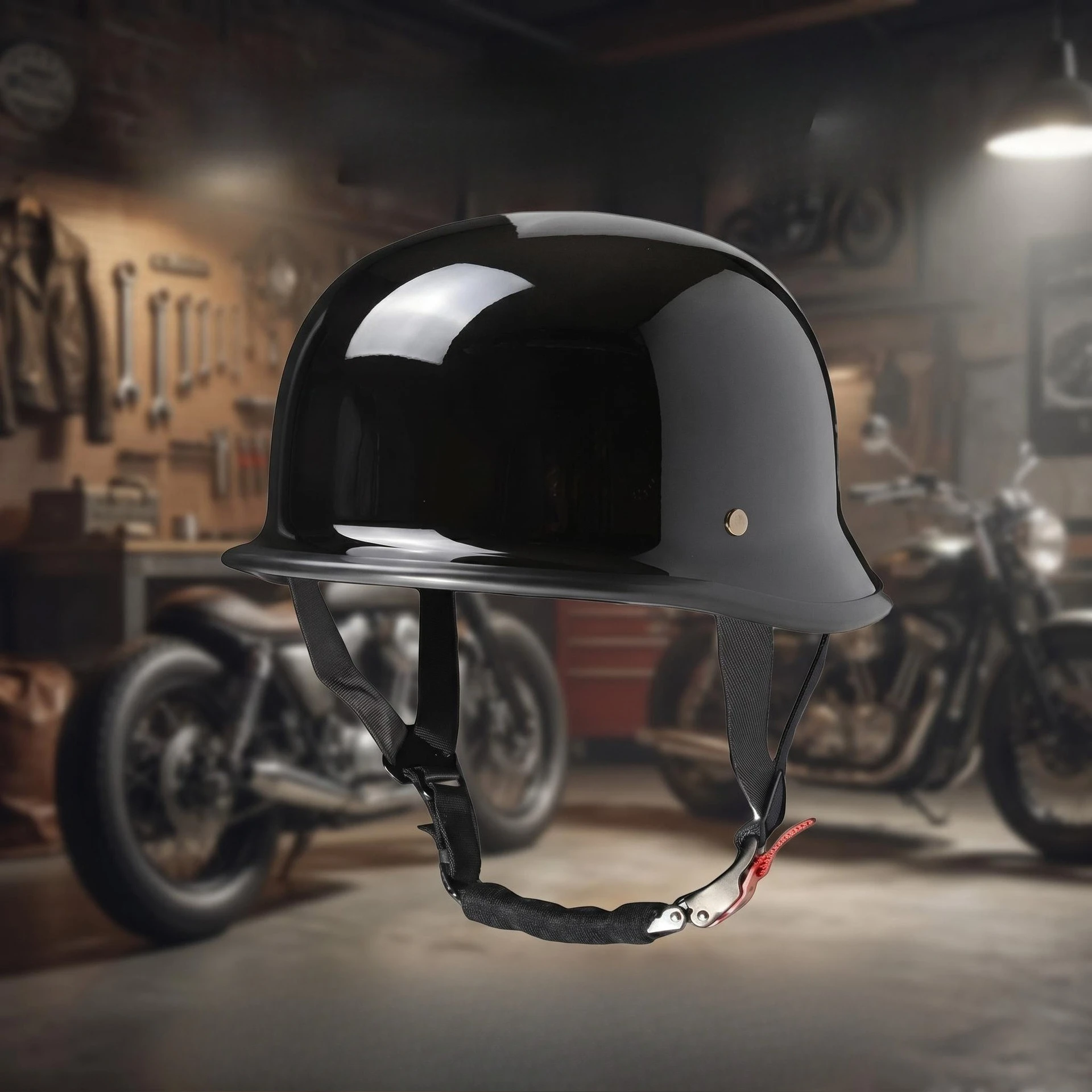 大型バイクヘルメット-男女兼用-フープヘルメット-スチールヘルメット-プライベートヘルメット-ロコモーティブクルージング-ハーフヘルメット