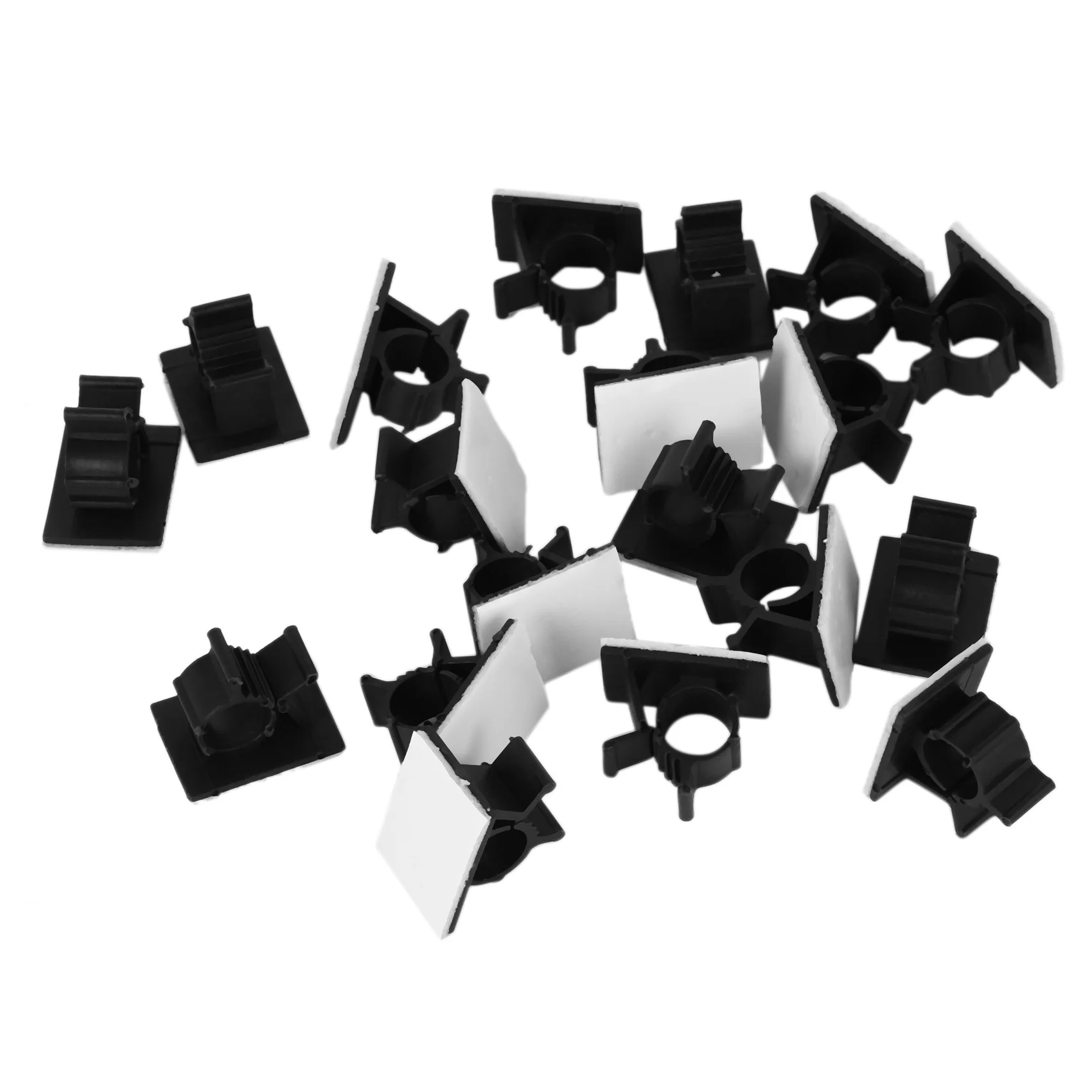 M93K-60Pcs Black Adjustable Plastic Cable Clamps Self Adhesive Car Cable Clips Wire Organizer