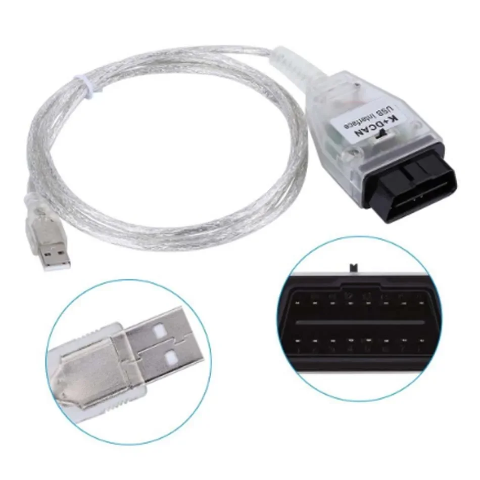 K DCAN Programming Cable for In-pa Ediabas K+DCAN Switch OBDII Diagnostic Cable for BMW E46 K+CAN K CAN FT232 Chip USB Interface