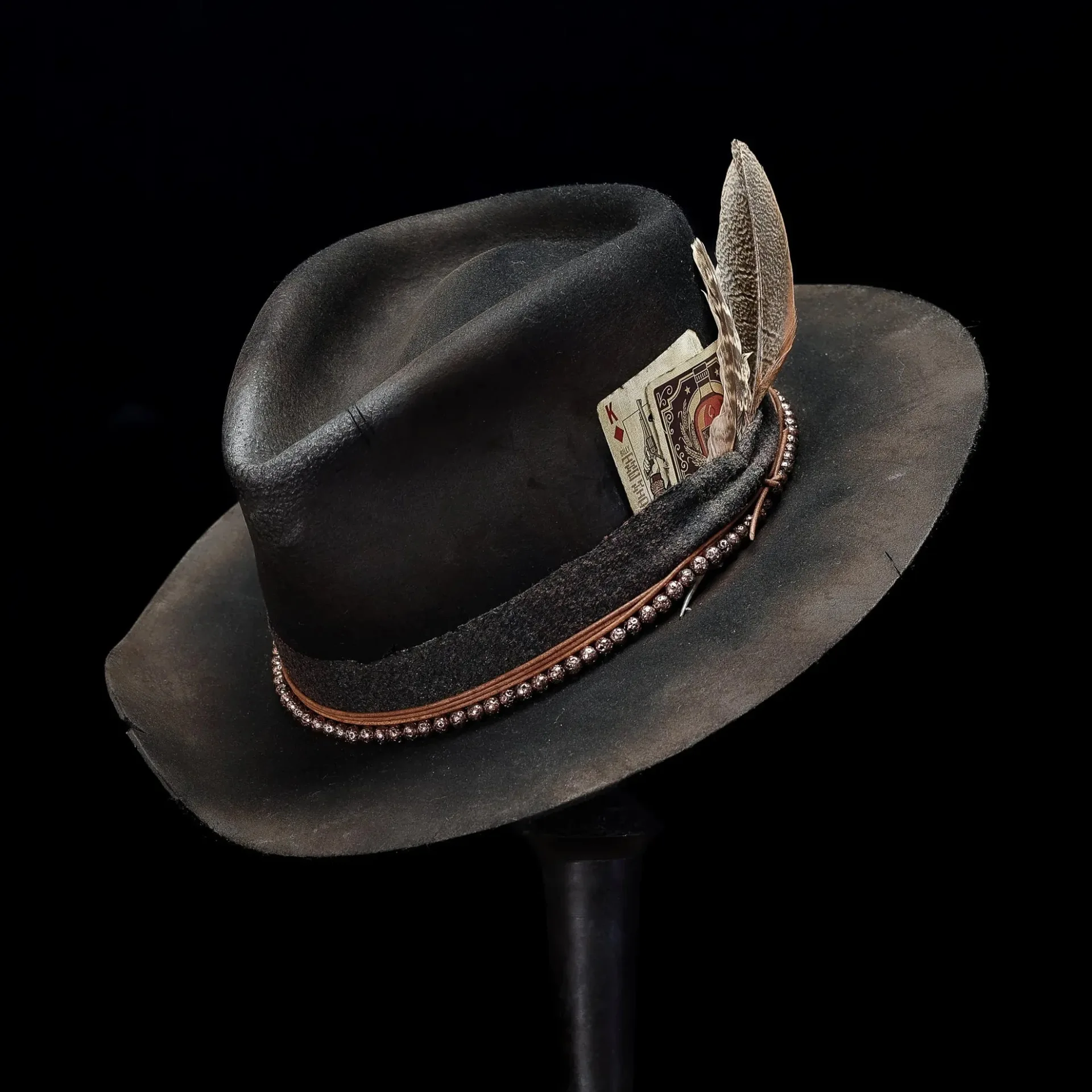 Cowboy-Style Sheepskin Felt Hat, Dreamy Rogue Solid Color Felt Hat with Decoration