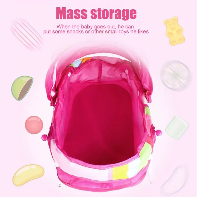 Puppenwagen für Kleinkinder, Kinder spielen Kinderwagen mit weichem Griff, Kinder spielen Kinderwagen, Puppenwagen mit verstellbarem Baldachin und