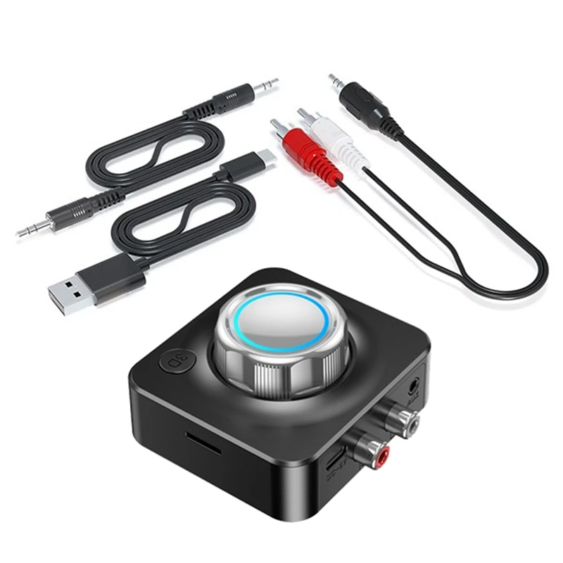 Bluetooth Audio Receiver 3D Stereo Surround Sound With Mic R/L RCA 3.5Mm AUX RCA Hi-Res Music Wireless Adapter