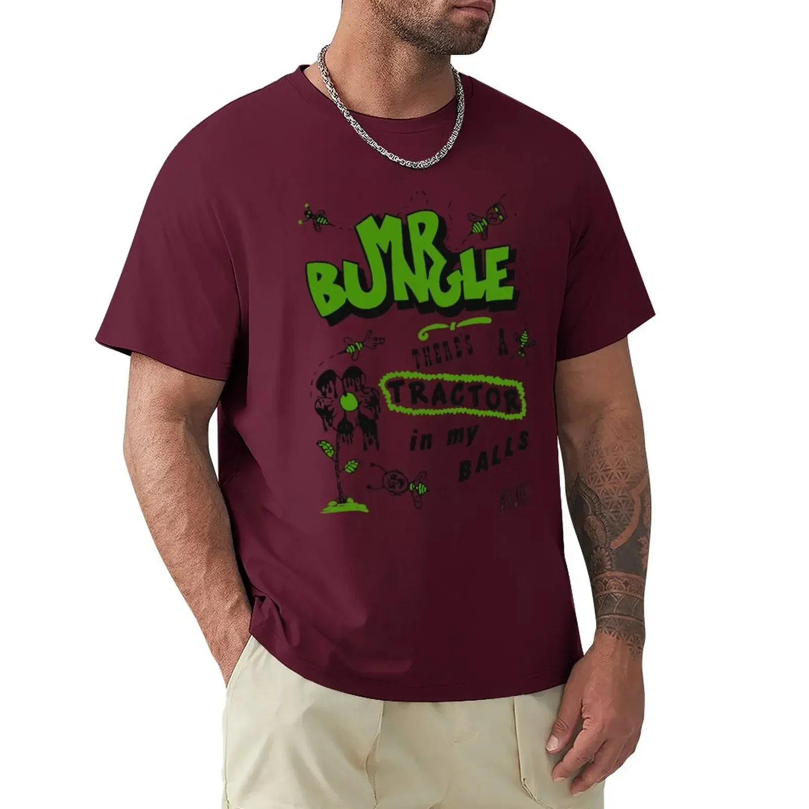 Summer harajuku MenThere'S A Tractor In My Balls Again Mr Bungle Rock Band Cute Graphic Gift customs for a boy mens tall shirts