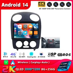 Android 15 Carplay Auto For VW Volkswagen Beetle A4 2000 - 2007 2008 2009 2010 2011 2012 Multimedia Car Radio Player DSP WIFI+4G