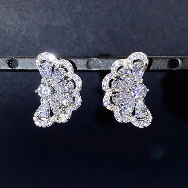 Huitan Novel Half Round Shaped Women Earrings New Crystal Cubic Zirconia Fashion Accessories Daily Wear Party Statement Jewelry
