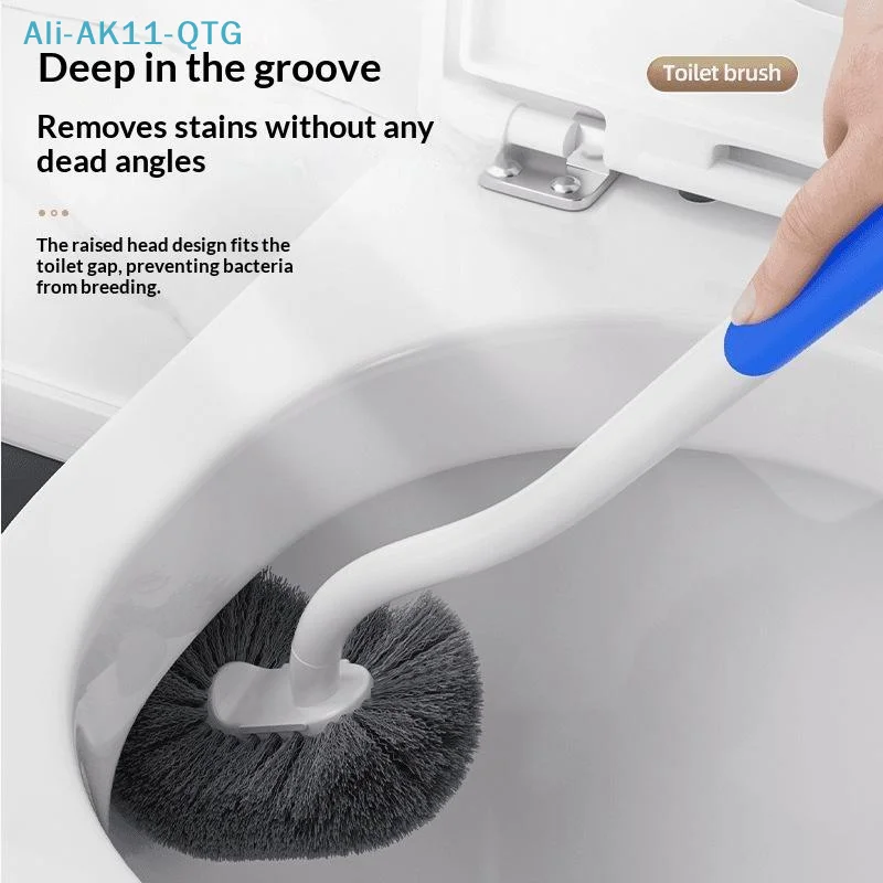 New Wall-mounted S-type Toilet Brush No Dead Corners Long Handle Corner  Brush Soft Hair Squatting Toilet Cleaning Brush