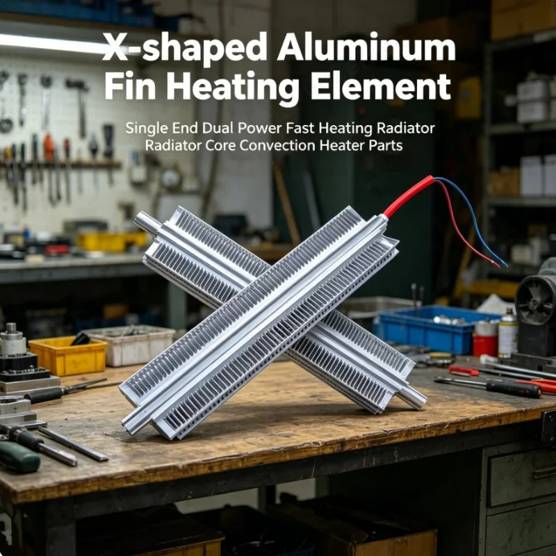 

X-shaped Aluminum Fin Heating Element Single End Dual Power Fast Heating Radiator Core Convection Heater Parts