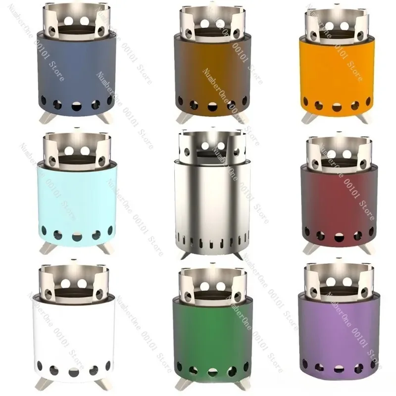 Outdoor Smokeless Wood-burning Stainless Steel Campfire Stove with Foldable Feet,Medium-sized Portable Stove Camping,Barbecue
