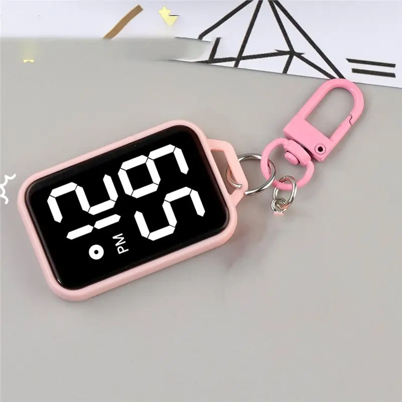 Pocket Watch Digital Display LED Keychain 4Pcs Electronic Watch For Youngster Student Backpacks Keys Seated Timepiece Pendant