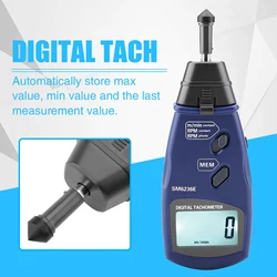 Digital Tachometer Laser Contact RPM Gauge High Precision LCD Screen Revolution Meter