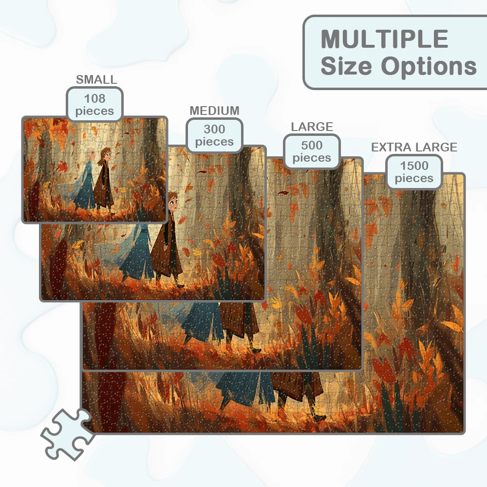 Elsa en Anna Disney Legpuzzels Herfstbos Warme Bladeren Spellen en Puzzels Disney Cartoon Grote Volwassen Legpuzzel voor Kinderen Volwassen