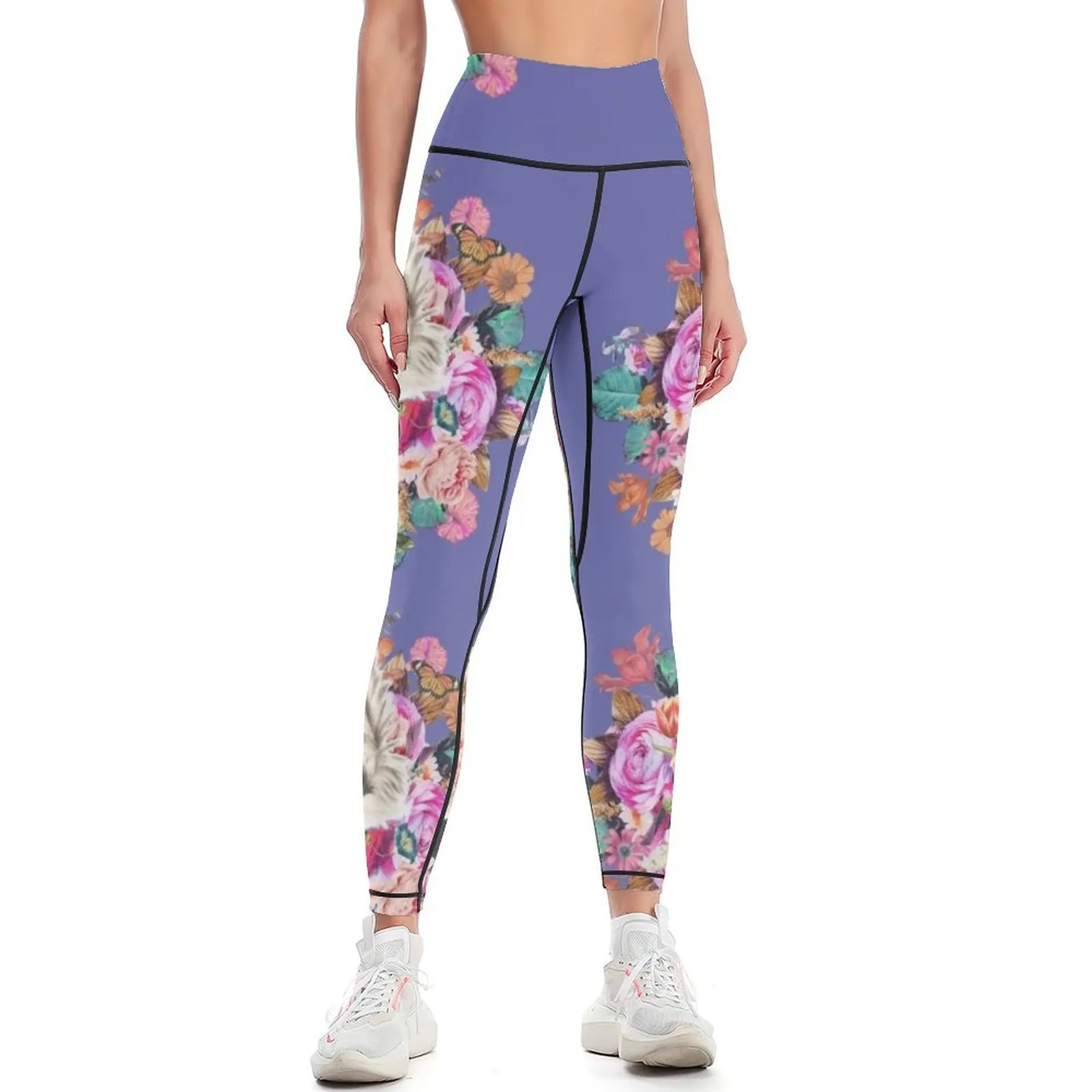 Vintage Botanical with Skunk Leggings sportswear for gym Fitness woman Sports female Womens Leggings