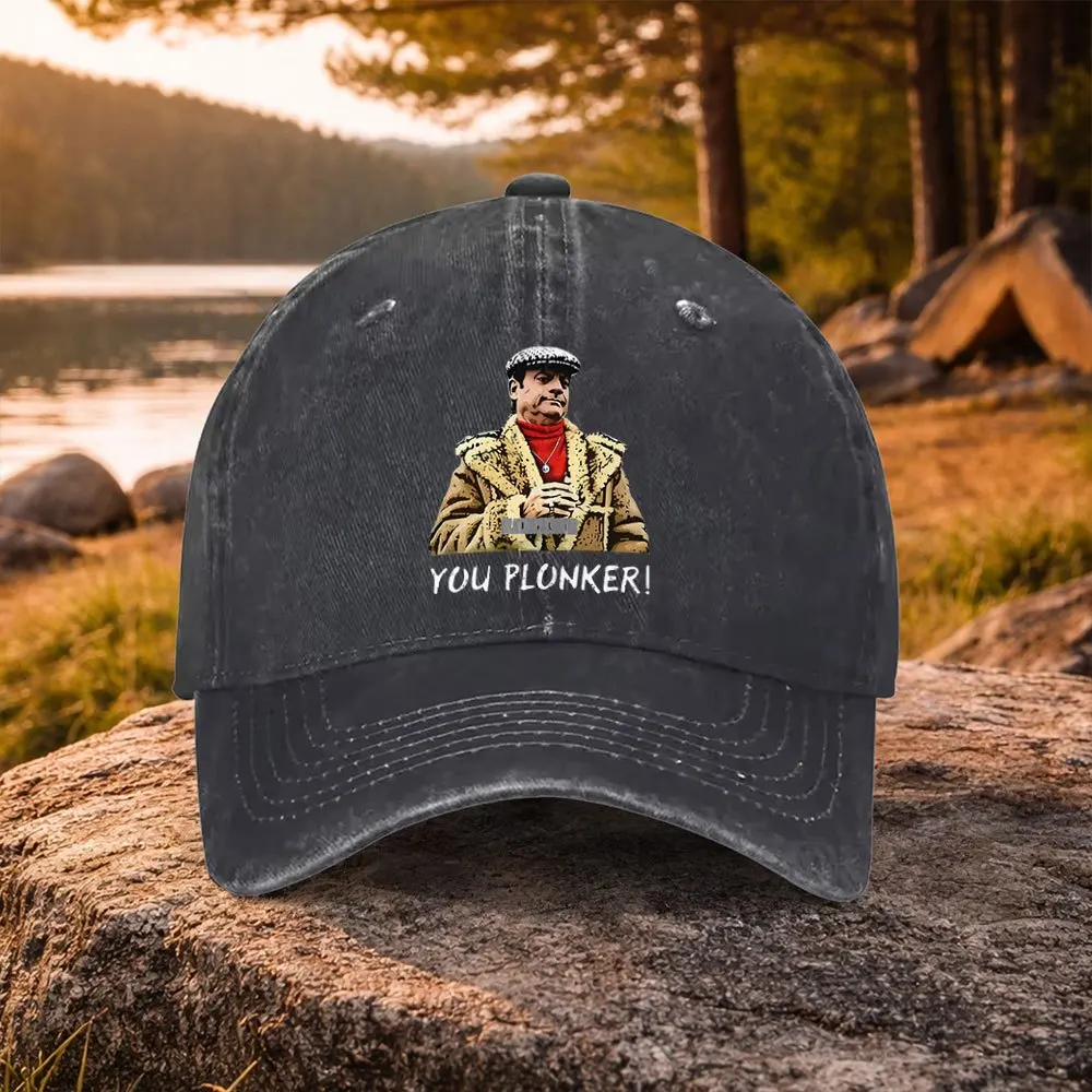 Unisex Duckbill Baseball Cap with Delboy Print - Washed Suitable for Golf, Casual Wear & Outdoor, Lightweight Machine-Washable C