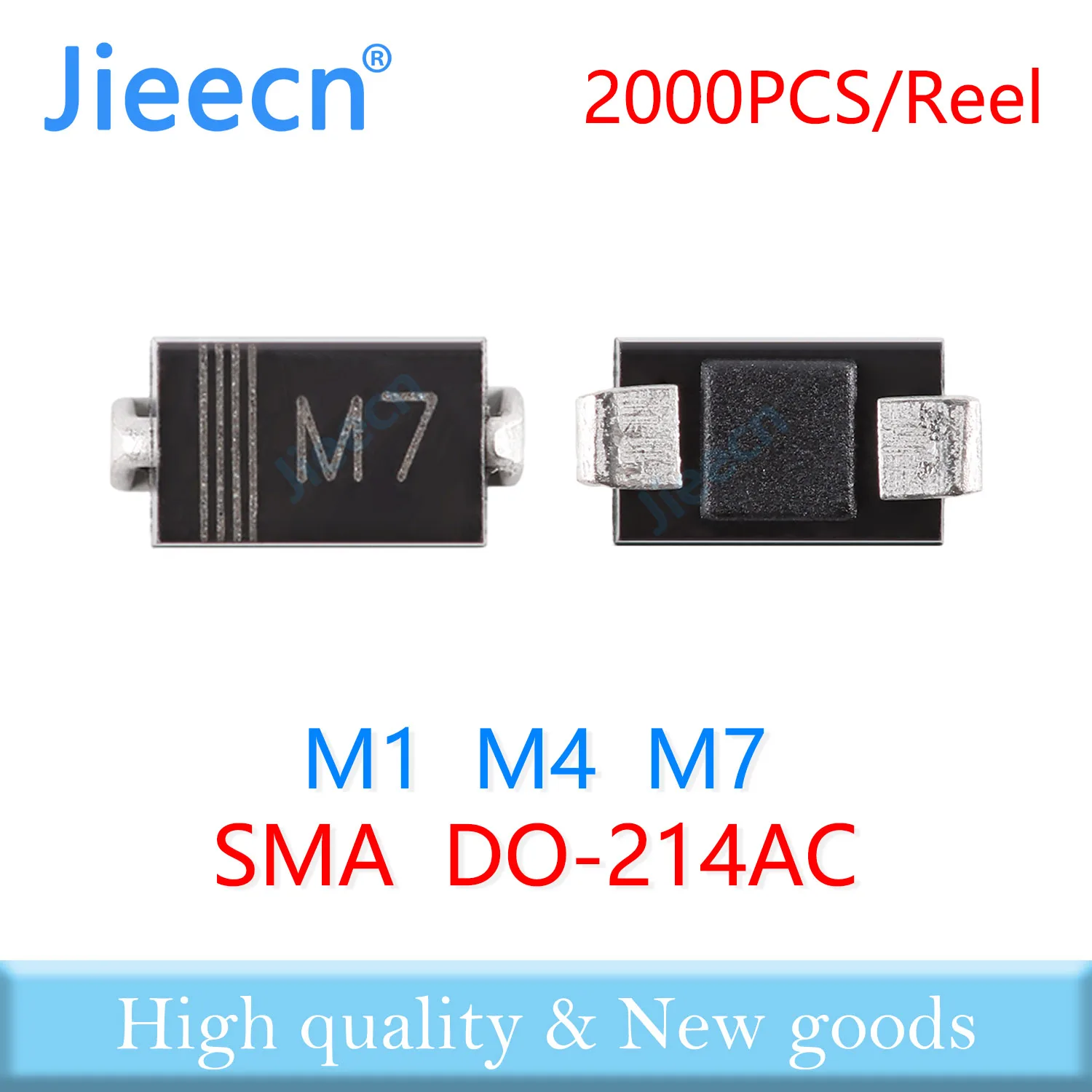 Jieecn 2000PCS M1 M4 M7 1N4001 1N4004 1N4007 SMA DO-214AC Chinese High Quality