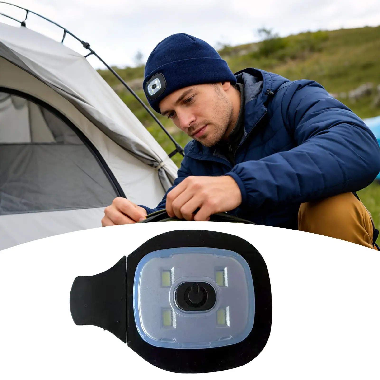 

Светодиодный фонарь для шляпы, 3 режима яркости, пылезащитный фонарик без помощи рук, налобный фонарь для ночной ходьбы, кемпинга, бега, бега, работы