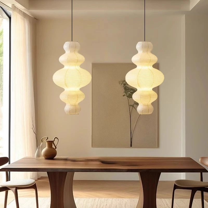 Rice Paper Pendant Light Akari Designer Japanese Lamp Hanging White Lamp for Dining Stairwell Lights Home Farmhouse Lighting