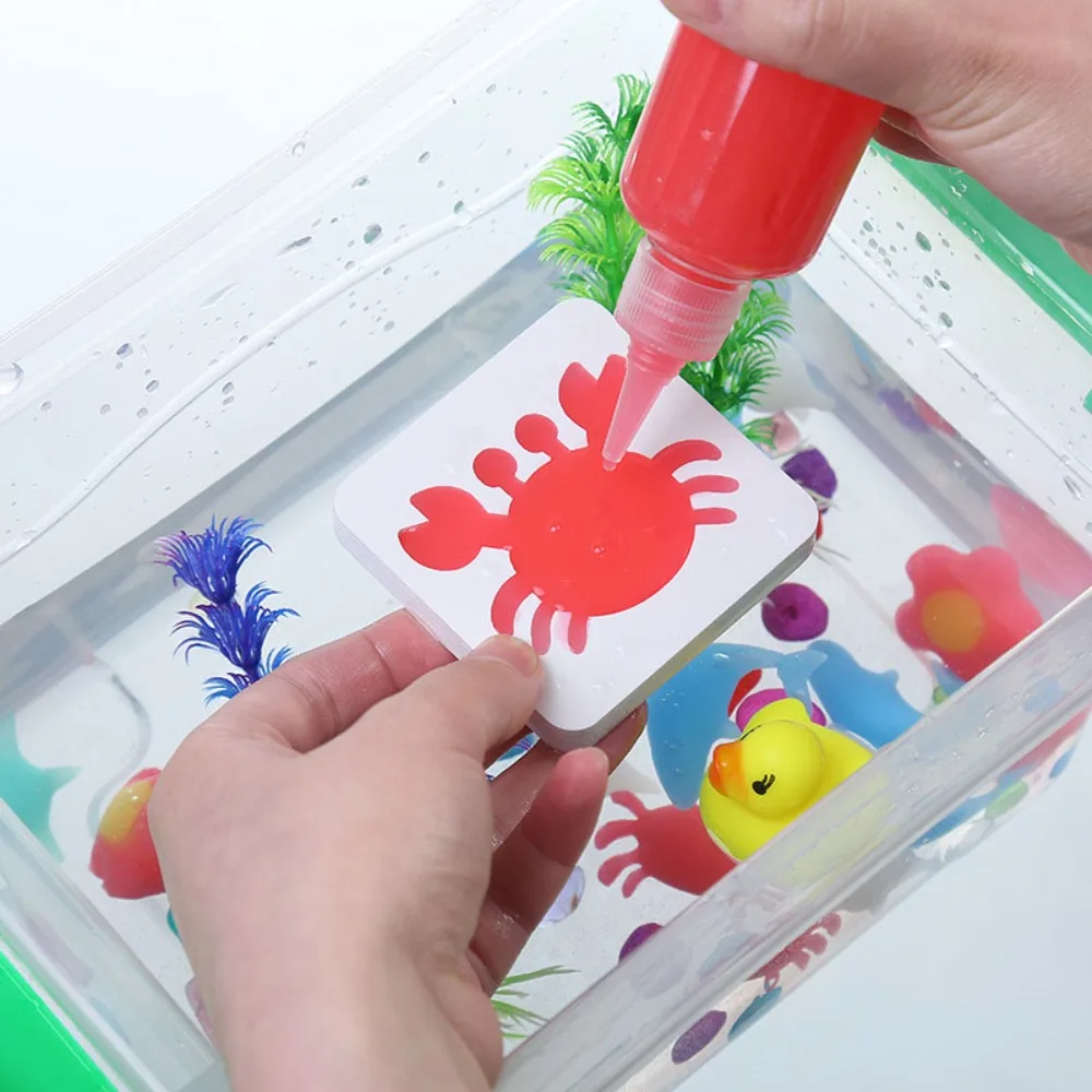 Conjunto de material diy água mágica brinquedo do bebê crianças kit artesanato brinquedo artesanal água mágica diy conjunto colorido pigmento especial