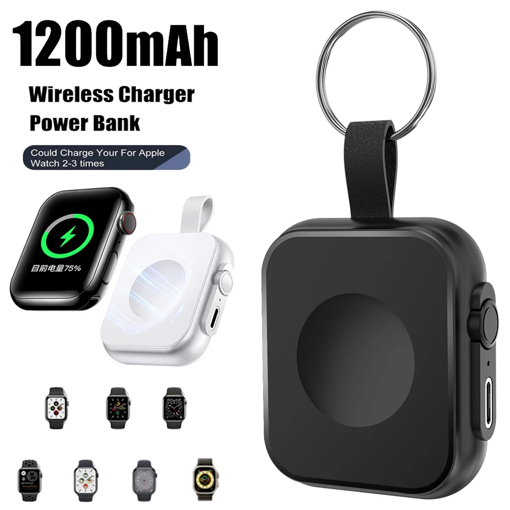 

For Apple Watch Power Bank1200mAh Wireless Charging Battery Protable Charger For Iwatch Series Mini Magnetic Powerbank Accessory