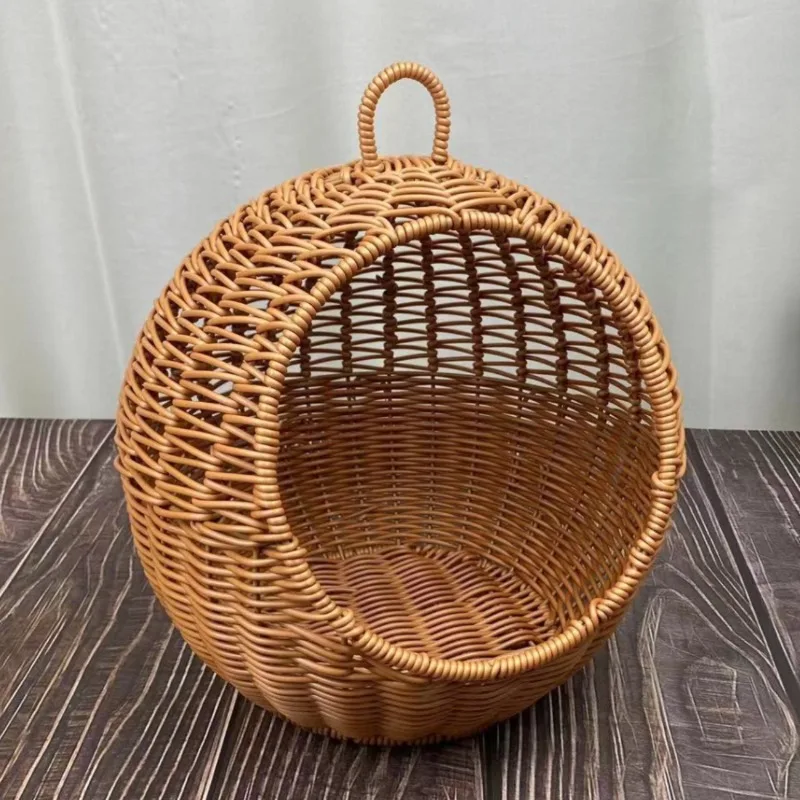 

Handmade Woven Storage Basket Hanging Circular Hanging Basket Household Storage Basket Ornaments