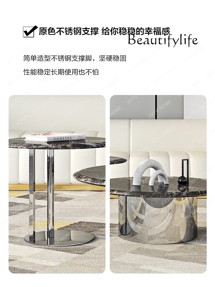 AA Minimalist Marble Coffee Table Living Room Simple Modern Light Luxury Natural Microcrystalline Stone