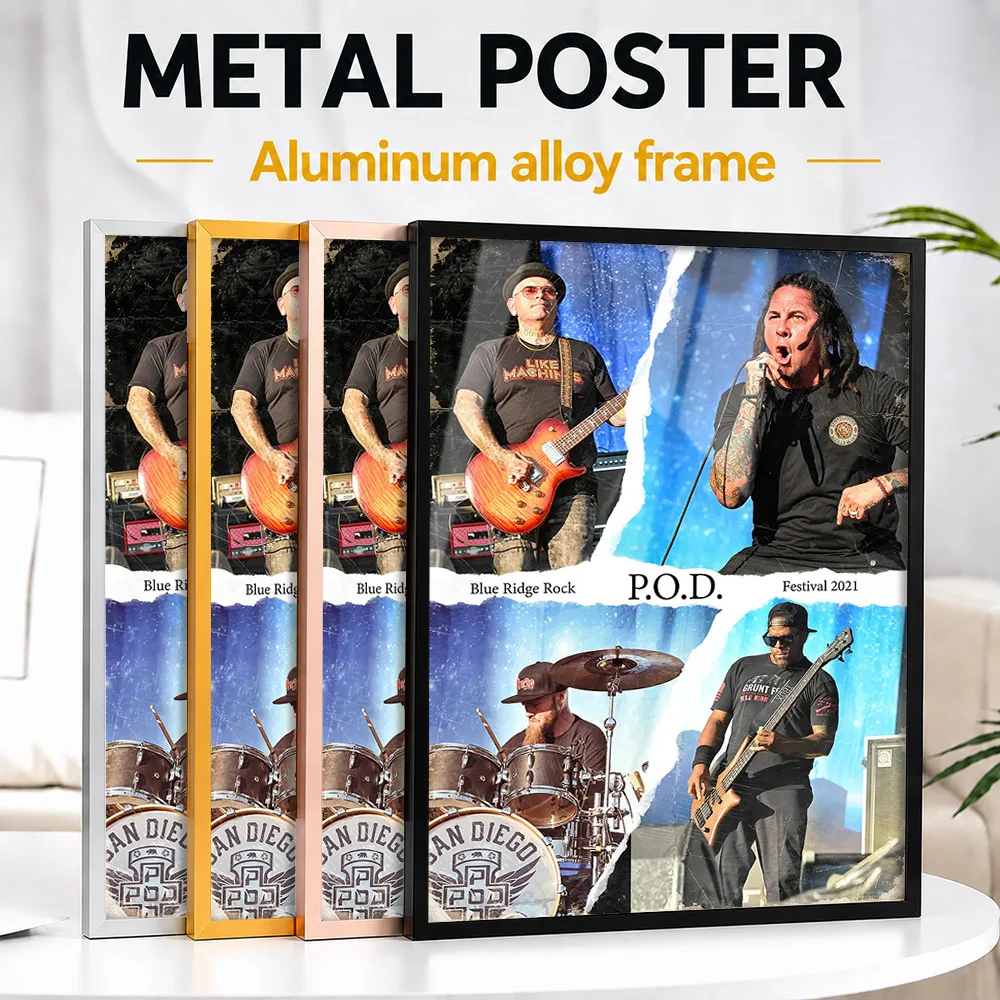 P.O.D. Band Performance Framed Aluminum Metal Poster Personalized Photographic Wall Art For Listening Lounge And Home Office