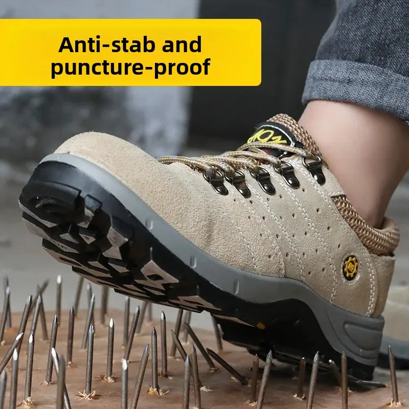 أحذية لحام لحماية العمال، أغطية أصابع فولاذية مسامية ومريحة، أحذية نعل خفيفة الوزن مضادة للتحطيم ومضادة للثقب #2