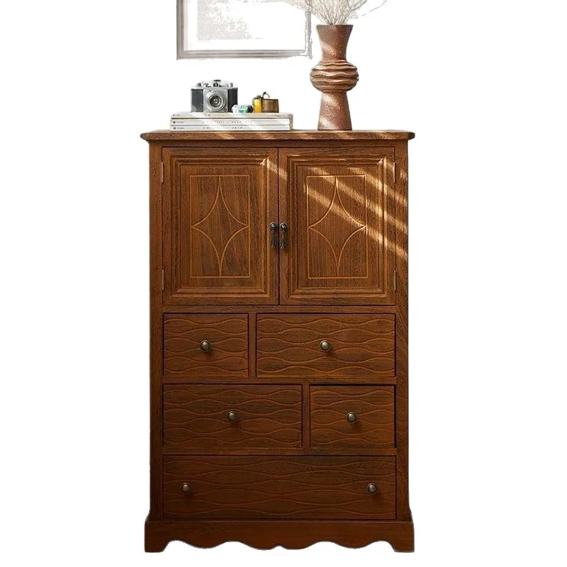 LTT American-style solid wood living room storage cabinet, tea room decoration cabinet, bedroom cabinet