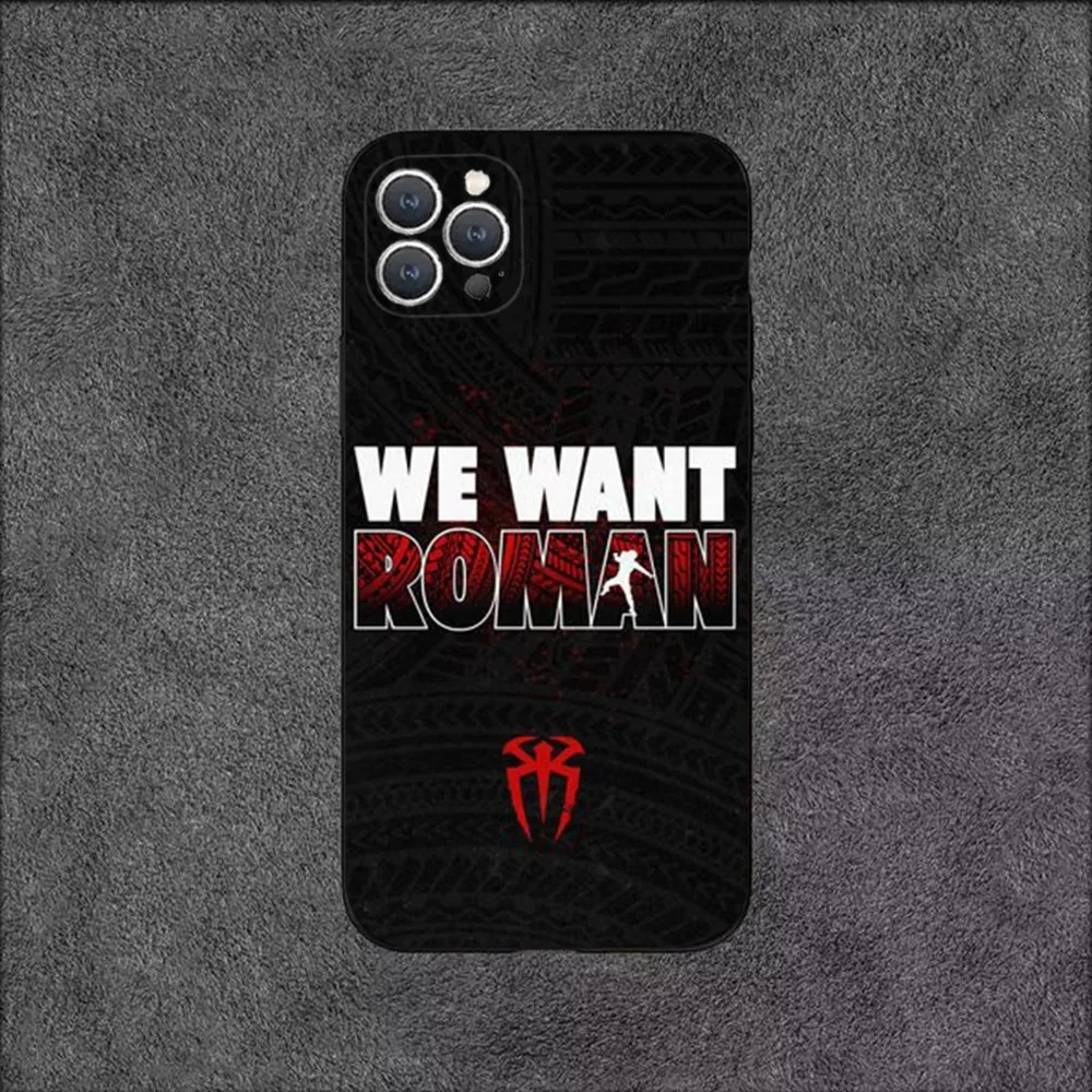 R-RomanS Big Dog R-Reigns  Phone Case For iPhone 15,14,13,12,11,Plus,Pro Max,XS,X,XR,SE,Mini,8,7 Soft Silicone Black Cover