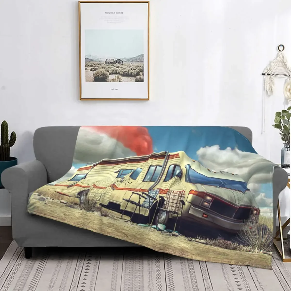 Breaking Bad Bus Flannel Throw Blankets Walter White Chemical Blanket for Bedding Couch Lightweight Thin Quilt