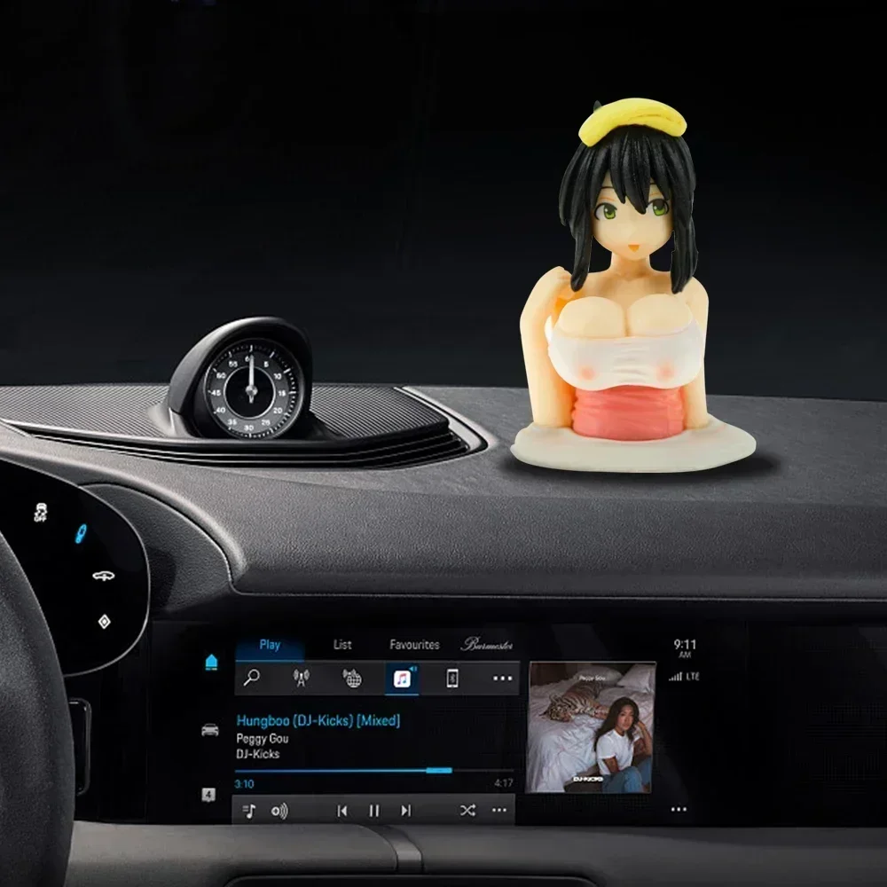 1PCS Sexy Anime Shaking Boobs Console Dashboard Interior Accessory Girls Boys Adult Figure Collection Model Doll Toys