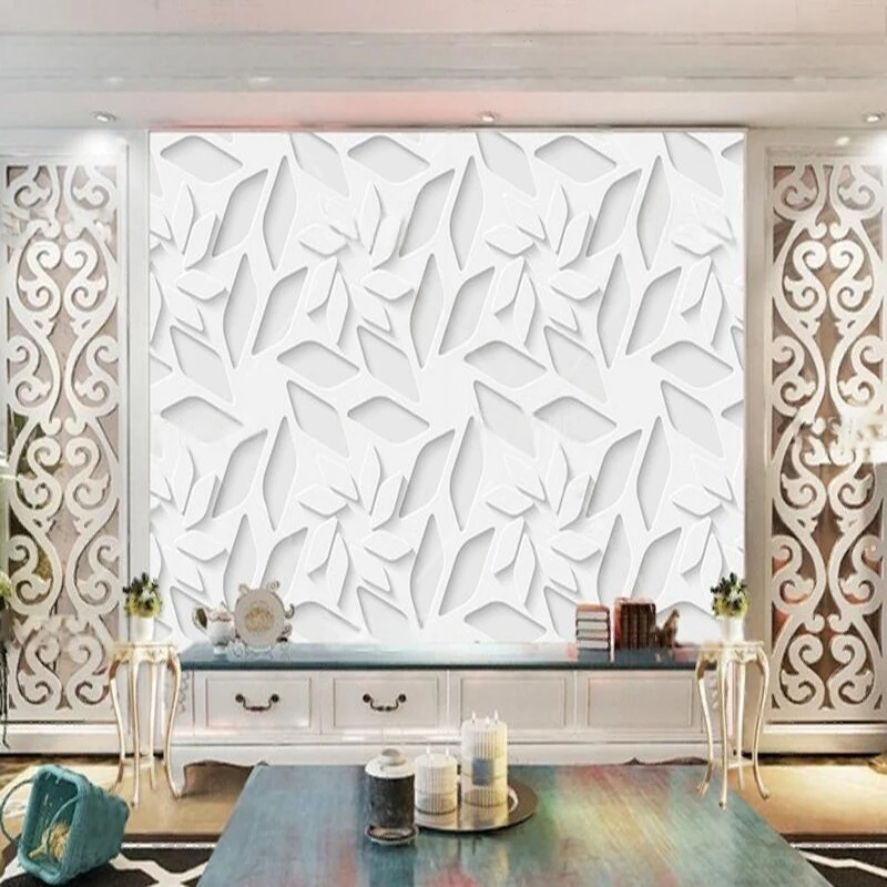 Simple European Abstract Style Geometric Gypsum Relief TV For KTV Luxurious Home Decoration Painting Mural Background Wall