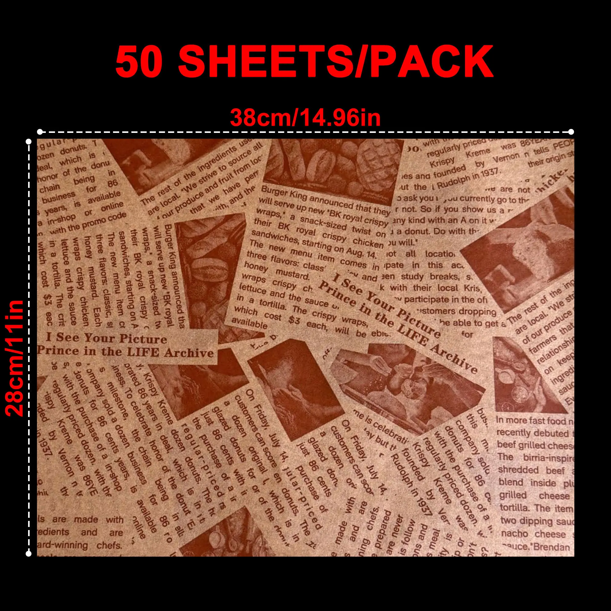 Sandwich-Geschenkpapier, robustes Deli-Papier, fettdichtes und antihaftbeschichtetes Pergamentpapier, vorgeschnittenes, ungebleichtes Pergamentpapier